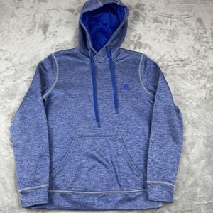 Adidas Climawarm Hoodie Womens Size S Blue Fleece‎ Lined Warm Sweatshirt Hooded